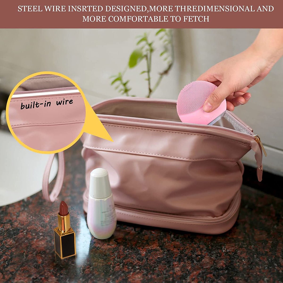 Travel Toiletry and Makeup Bag – Compact Organizer for Women
